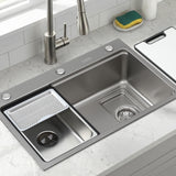 Cefito Kitchen Sink 304 Stainless Steel Bar Sink Millet Grain Water Basin Sink Silver - Cefito