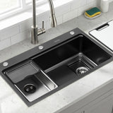 Cefito Kitchen Sink 304 Stainless Steel Bar Sink Millet Grain Water Basin Sink Black - Cefito