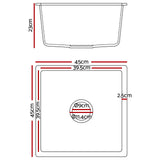 Cefito Kitchen Sink Stone Granite Laundry Top/Undermount Single Black 450x450mm - Cefito