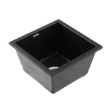 Cefito Kitchen Sink 38x38cm Granite Stone Sink Single Bowl Black - Cefito