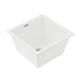Cefito Kitchen Sink 38x38cm Granite Stone Sink Single Bowl White - Cefito