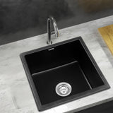 Cefito Kitchen Sink 45x45cm Granite Stone Sink Single Bowl Black - Cefito