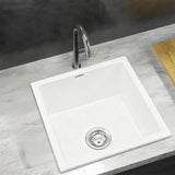 Cefito Kitchen Sink 45x45cm Granite Stone Sink Single Bowl White - Cefito