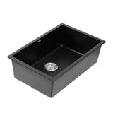 Cefito Kitchen Sink 70x45cm Granite Stone Sink Single Bowl Black - Cefito