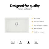 Cefito Kitchen Sink 70x45cm Granite Stone Sink Single Bowl White - Cefito