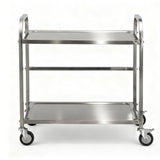 Cefito 2-Tier Stainless Steel Kitchen Trolley with Wheels 84x56x98cm - Cefito