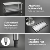 Cefito 1524x762mm Stainless Steel Kitchen Bench 430