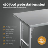 Cefito Stainless Steel Kitchen Benches Work Bench Food Foldable 434