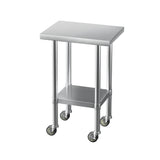 Cefito Stainless Steel Kitchen Benches Work Bench Wheels 61X46CM 433