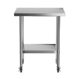 Cefito Stainless Steel Kitchen Bench w/ Splashback 760x610MM 430 - Cefito