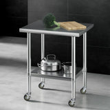 Cefito Stainless Steel Kitchen Bench w/ Splashback 760x610MM 430 - Cefito