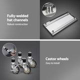 Cefito 1524x762mm Stainless Steel Kitchen Bench w/ Splashback Work Table Prep Bench Commercial 430 - Cefito