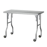 Cefito Stainless Steel Kitchen Benches Work Bench Wheels 122X61CM 433