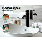 Cefito Bathroom Basin Mixer Tap Round Tall Faucet Vanity Laundry Black - Cefito