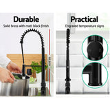 Cefito Kitchen Mixer Tap Pull Down 2 Modes Sink Faucet Basin Laundry Black - Cefito