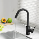 Cefito Kitchen Mixer Tap Mixer Round Sink Faucet Basin Laundry Black - Cefito