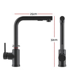 Cefito Kitchen Mixer Tap Pull Out Rectangle 2 Mode Sink Basin Faucet Swivel WELS Black - Cefito