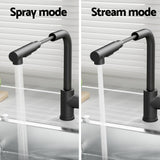 Cefito Kitchen Mixer Tap Pull Out Rectangle 2 Mode Sink Basin Faucet Swivel WELS Black - Cefito