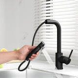 Cefito Kitchen Mixer Tap Pull Out Rectangle 2 Mode Sink Basin Faucet Swivel WELS Black - Cefito