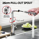 Cefito Kitchen Mixer Tap Pull Out Rectangle 2 Mode Sink Basin Faucet Swivel WELS Chrome - Cefito