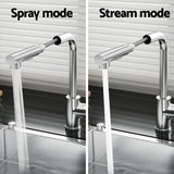 Cefito Kitchen Mixer Tap Pull Out Rectangle 2 Mode Sink Basin Faucet Swivel WELS Chrome - Cefito