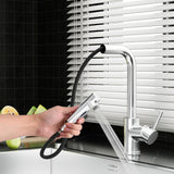 Cefito Kitchen Mixer Tap Pull Out Rectangle 2 Mode Sink Basin Faucet Swivel WELS Chrome - Cefito