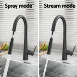 Cefito Kitchen Mixer Tap Pull Out Round 2 Mode Sink Basin Faucet Swivel WELS Black - Cefito