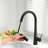 Cefito Kitchen Mixer Tap Pull Out Round 2 Mode Sink Basin Faucet Swivel WELS Black - Cefito