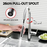 Cefito Kitchen Mixer Tap Pull Out Round 2 Mode Sink Basin Faucet Swivel WELS Chrome - Cefito