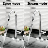 Cefito Kitchen Mixer Tap Pull Out Round 2 Mode Sink Basin Faucet Swivel WELS Chrome