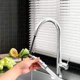 Cefito Kitchen Mixer Tap Pull Out Round 2 Mode Sink Basin Faucet Swivel WELS Chrome - Cefito