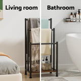 3 Tier Towel Rack Rail Freestanding Holder Bathroom Organizer Laundry Drying Bar - Cefito