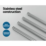 Towel Rail Rack Holder 4 Bars Wall Mounted Stainless Steel Swivel Hanging Hook - Cefito