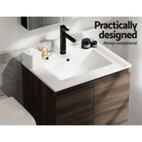 Cefito Bathroom Vanity Unit Ceramic Basin Cabinet Wall Mounted Storage 600mm Walnut - Cefito