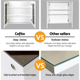 Cefito Bathroom Vanity Mirror with Storage Cabinet - White - Cefito
