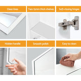 Cefito Bathroom Vanity Mirror with Storage Cabinet - White - Cefito