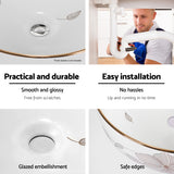 Cefito Bathroom Basin Ceramic Vanity Sink Hand Wash Bowl with Pattern 41x41cm - Cefito