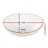 Cefito Bathroom Basin Ceramic Vanity Sink Hand Wash Bowl Gold Line 41x34cm - Cefito