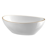 Cefito Bathroom Basin Ceramic Vanity Sink Hand Wash Bowl Gold Line 41x34cm - Cefito