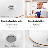 Cefito Bathroom Basin Ceramic Vanity Sink Hand Wash Bowl Gold Line 41x34cm - Cefito