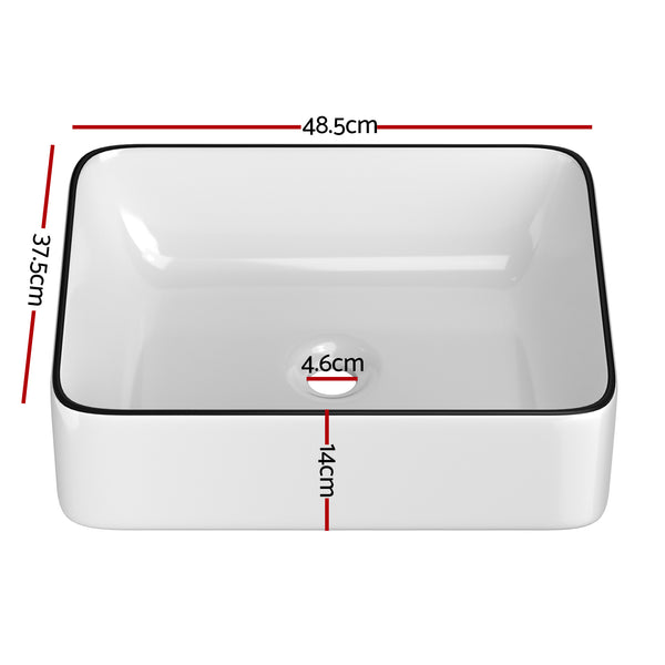 Cefito Bathroom Basin Ceramic Vanity Sink Hand Wash Bowl Above Counter 48x37cm - Cefito