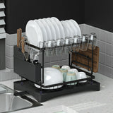 Cefito Dish Rack Expandable Drying Drainer Cutlery Holder Tray Kitchen 2 Tiers - Cefito