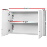 Cefito Wall Cabinet Storage Bathroom Kitchen Bedroom Cupboard Organiser White - Cefito