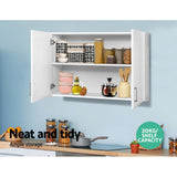 Cefito Wall Cabinet Storage Bathroom Kitchen Bedroom Cupboard Organiser White - Cefito