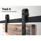 Cefito Sliding Barn Door Hardware Track Set 2.44m Roller Kit Slide Office - Cefito