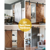 Cefito Sliding Barn Door Hardware Track Set 4m Roller Kit Slide Office Bedroom - Cefito