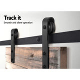 Cefito Sliding Barn Door Hardware Track Set 4m Roller Kit Slide Office Bedroom - Cefito
