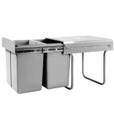 Cefito 2 x 20L Pull Out Bin Grey