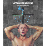 Cefito WELS 8'' Rain Shower Head Mixer Square High Pressure Wall Arm DIY Black