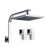 Cefito WELS 8 Rain Shower Head Set Bathroom Gooseneck Square Taps Hand Held High Pressure DIY Silver